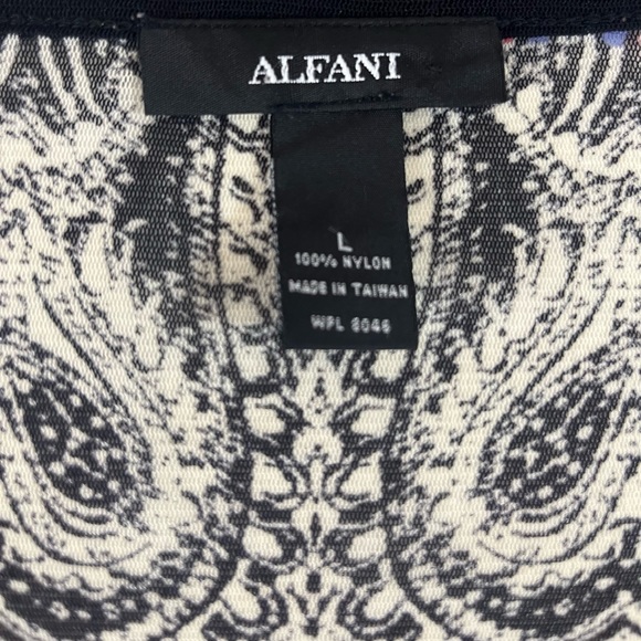 Alfani Semi Sheer Nylon Mesh Paisley Studded Elastic Waist Tunic Large - Picture 8 of 9